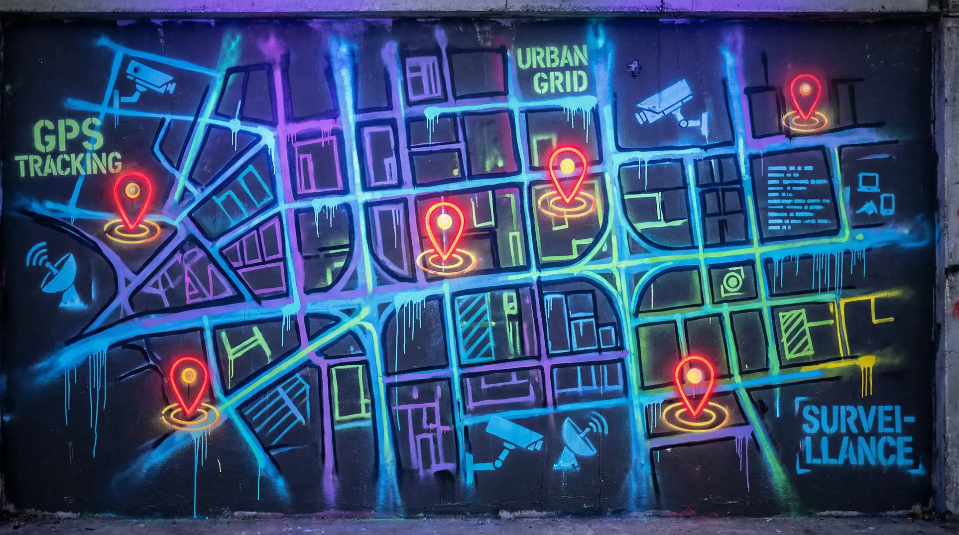天天看片高清观看 狗仔追踪地图 - 城市涂鸦风格